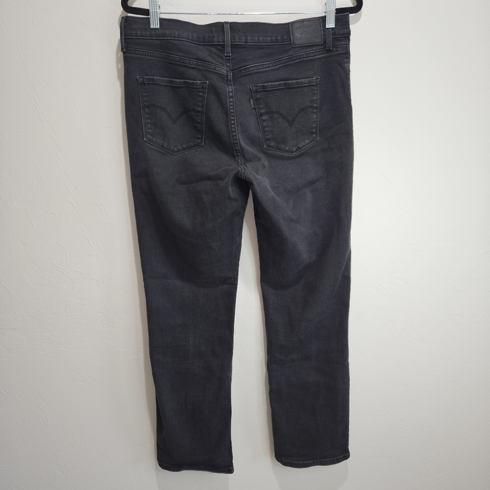 Levi's 314 Shaping Straight Leg Faded Black Denim Jeans Women's Size 31 - Picture 6 of 12